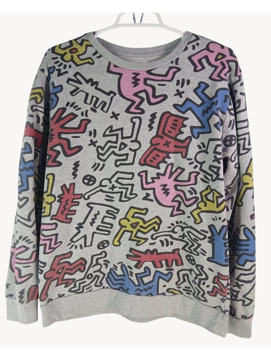 Forever 21 Tops - Keith Haring Forever 21 Gray Graphic Sweatshirt Womens Large Colorful Abstract